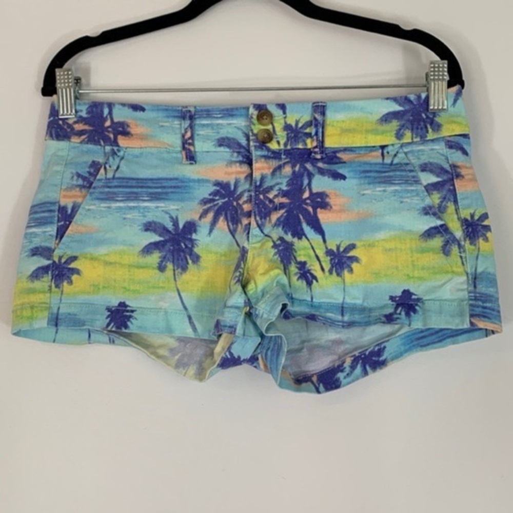 American Eagle Summer Sunset Palm Tree Shorts